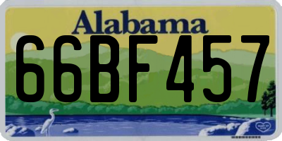 AL license plate 66BF457