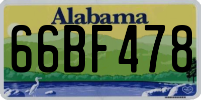 AL license plate 66BF478