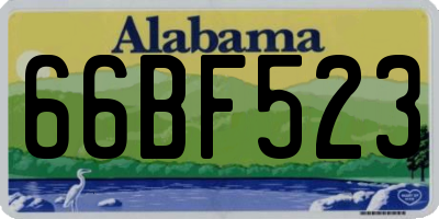 AL license plate 66BF523