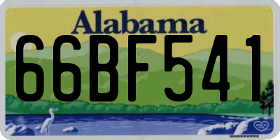 AL license plate 66BF541