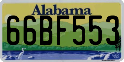 AL license plate 66BF553