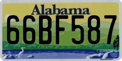 AL license plate 66BF587