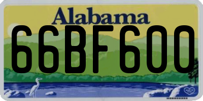 AL license plate 66BF600