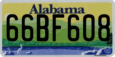 AL license plate 66BF608