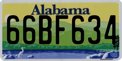AL license plate 66BF634