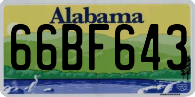 AL license plate 66BF643