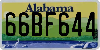 AL license plate 66BF644