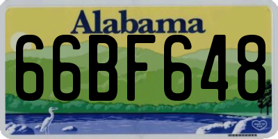 AL license plate 66BF648