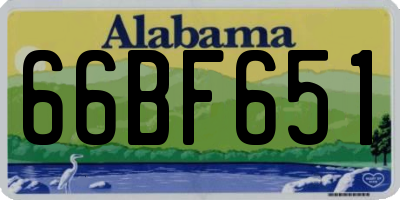 AL license plate 66BF651