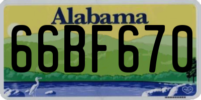 AL license plate 66BF670