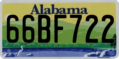 AL license plate 66BF722