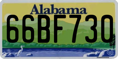 AL license plate 66BF730