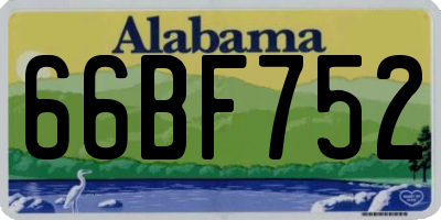 AL license plate 66BF752