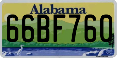 AL license plate 66BF760