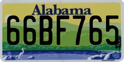 AL license plate 66BF765