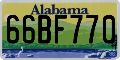 AL license plate 66BF770