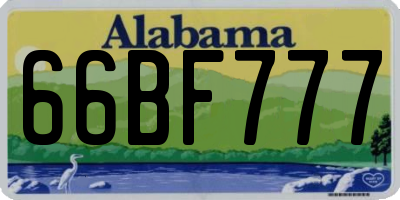 AL license plate 66BF777