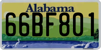 AL license plate 66BF801