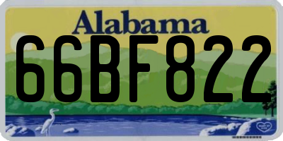 AL license plate 66BF822