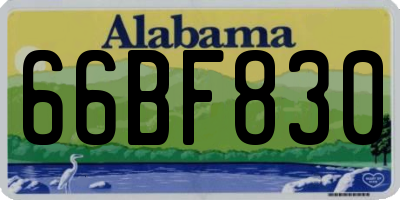 AL license plate 66BF830