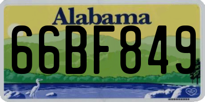 AL license plate 66BF849