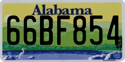 AL license plate 66BF854