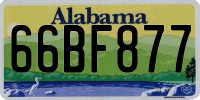 AL license plate 66BF877