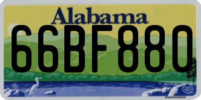 AL license plate 66BF880