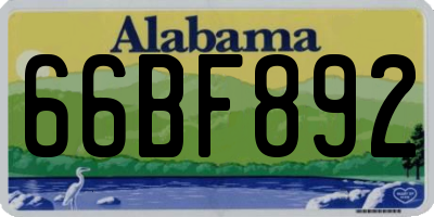 AL license plate 66BF892