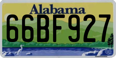 AL license plate 66BF927