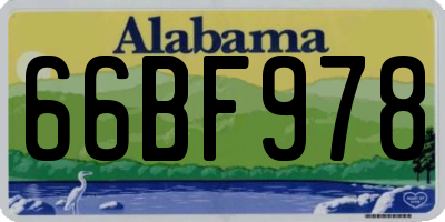 AL license plate 66BF978