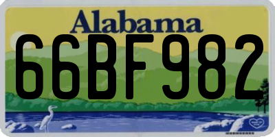 AL license plate 66BF982