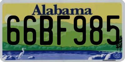 AL license plate 66BF985