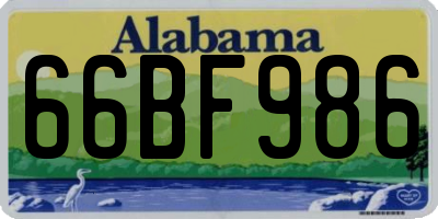 AL license plate 66BF986
