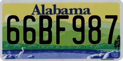 AL license plate 66BF987