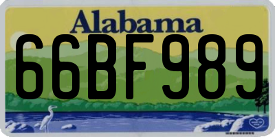 AL license plate 66BF989
