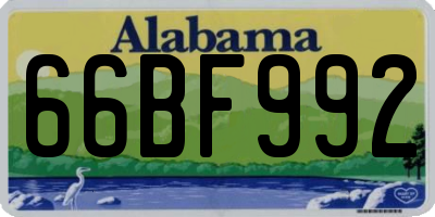 AL license plate 66BF992