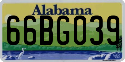 AL license plate 66BG039