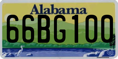 AL license plate 66BG100