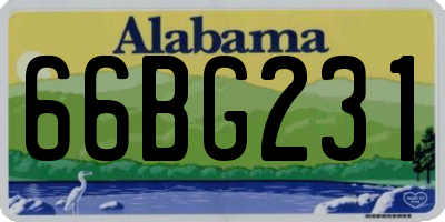 AL license plate 66BG231