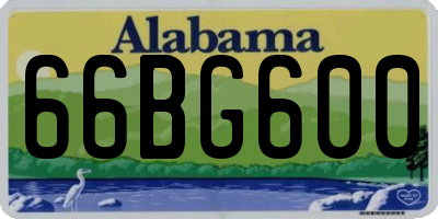 AL license plate 66BG600