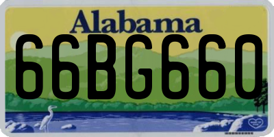 AL license plate 66BG660