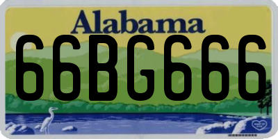 AL license plate 66BG666