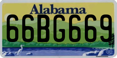 AL license plate 66BG669