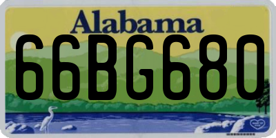 AL license plate 66BG680
