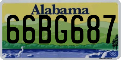 AL license plate 66BG687