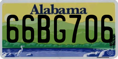 AL license plate 66BG706