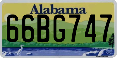 AL license plate 66BG747