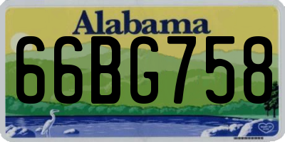 AL license plate 66BG758