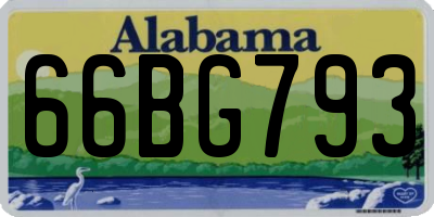 AL license plate 66BG793